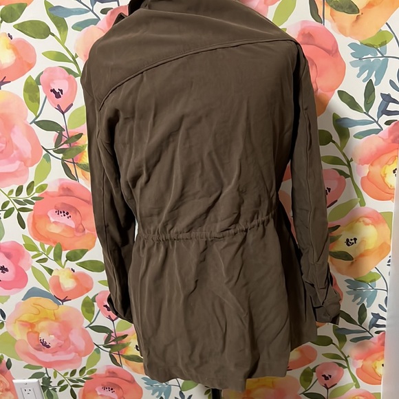 Zara Cinched Fall Army Green Jacket - Picture 3 of 3